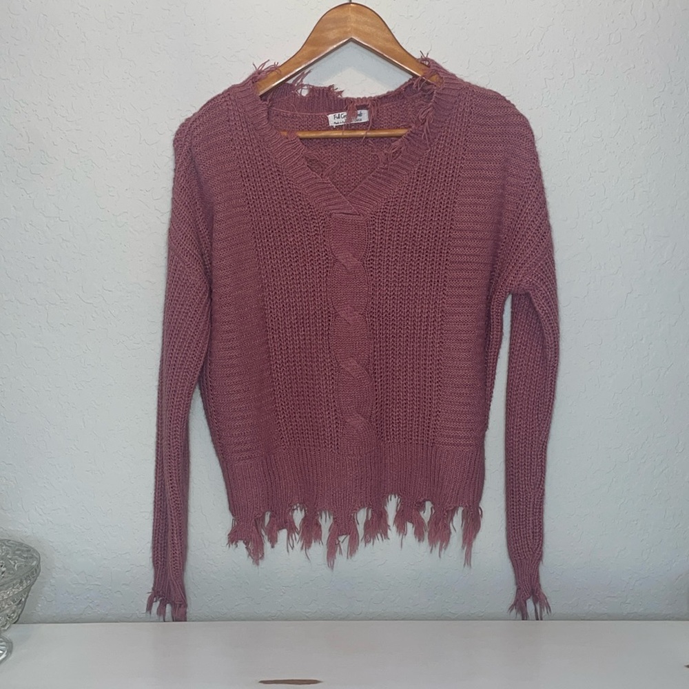 Distressed Pink Sweater